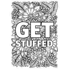 Motivational Swear Word Coloring Book Page for Adult