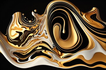 background with a high-end gold liquid marble design. Generative AI