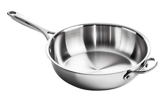 Stainless Steel Pan Isolated On Transparent Background, Generative Ai