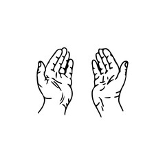 vector illustration of a pair of praying hands