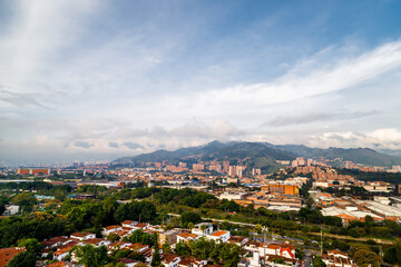 Fototapeta na wymiar Panoramic sunrise view in Medellin, Colombia