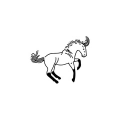 vector illustration of a running horse