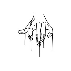 vector illustration of a hand with a rope