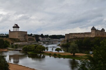 Castle of Narva, Estonia, border between Russia and the EU