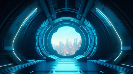 Futuristic portal background