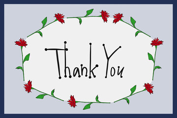 gift card red flower frame message card thank you card birthday card frame illustration