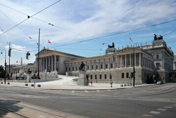 Austrian Parliament Building / The Neoclassical temple of parliament government in Vienna, Austria