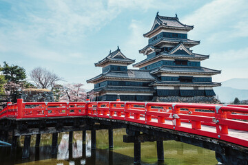 春の長野松本城