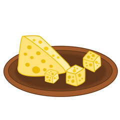 piece of cheese on a plate
