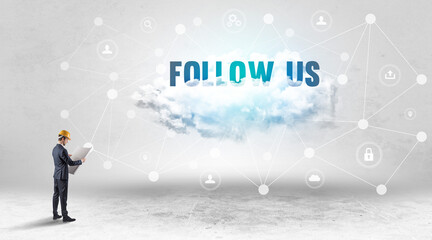 Engineer working on a social media concept