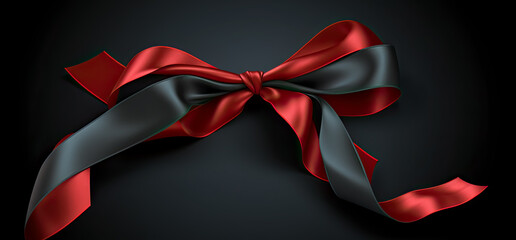 Ribbons, holiday gifts for Christmas and decorations. Generative AI. 
