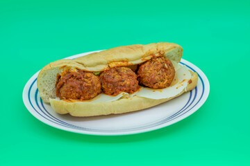 Meatball and Provalone cheese sub
