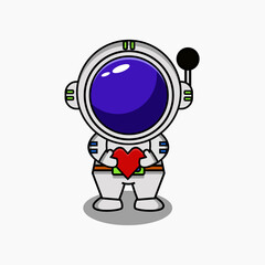 cute vector illustration of astronaut with love