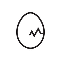 egg icon in flat color style. Egg with shadow isolated on white background