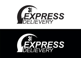 Naklejka premium Express delivery in 3 hours. Fast delivery, express and urgent shipping