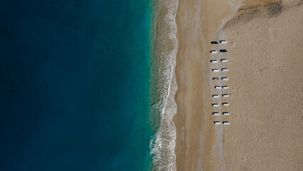 Oludeniz bird's eye view, Fethiye, Turkey: view of the beach and the sea from the air