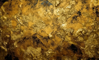 Gold copper metallic texture, gold leaf. Generative AI. 