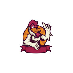 Chicken mascot logo vector For restaurant