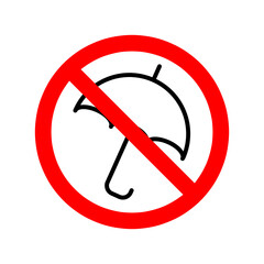 Stop umbrella icon. Vector illustration. No umbrella sign on white background..eps