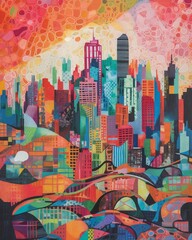 detailed description for an abstract mural