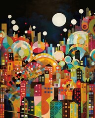 detailed description for an abstract mural