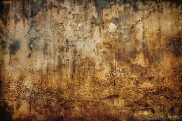 weathered and colorful wall with peeling paint and rusted metal. Generative AI