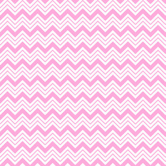Pink zigzag chevron lines seamless pattern on white background