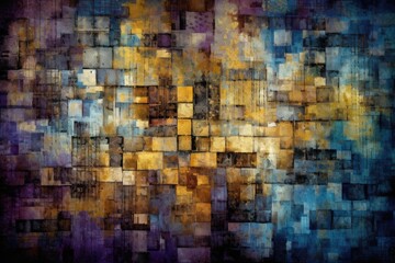 an abstract composition of geometric shapes in a painting. Generative AI