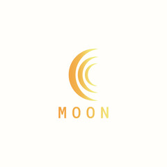 Three thin crescent moon logo. Suitable for the entertainment industry, film industry and business.