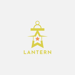 Star shaped lantern logo with light. Suitable for the lantern industry, outdoor activities, camping activities, street lighting business and other outdoor designs.