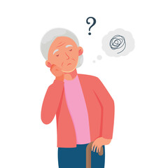 Alzheimer disease man vector