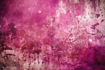 vibrant and colorful grunge wall with splatters of pink and purple paint. Generative AI