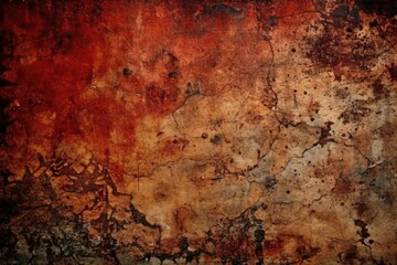 Fototapeta premium weathered wall with a distressed black and red pattern. Generative AI