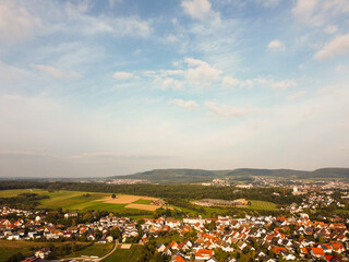 Panorama with the beattiful skyline of the typical Dutch village Germany, Europe