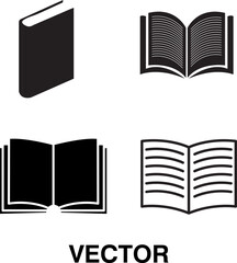 open book icon set, book illustration on white background..eps