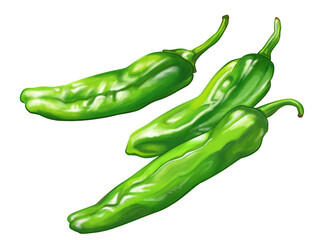 新鮮なシシトウの手描きイラスト/家庭菜園/野菜/料理/食材/調理