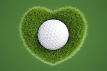 Golf Ball Heart Shaped Felt With Copyspace Generative AI