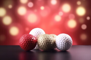 Fototapeta na wymiar Christmas Golf Balls With Blank Background Generative AI