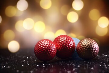 Fototapeta na wymiar Christmas Golf Balls With Copyspace Generative AI