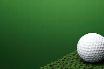 White Golf Ball With Green Background And Blank Space Generative AI