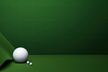 White Golf Ball With Green Background And Copy Space 002 Generative AI