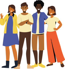 Diverse multiracial and multicultural group of people isolated on white background.