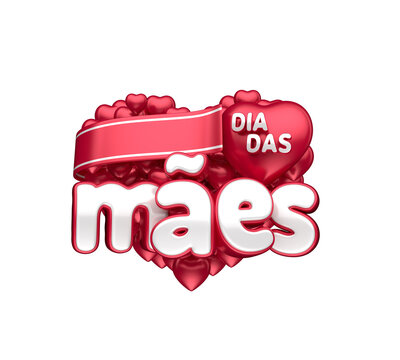 Etiqueta do dia das maes no brasil 3d render