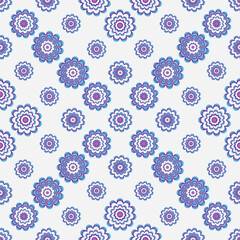 Vector seamless colorful spring pattern with gradient flowers