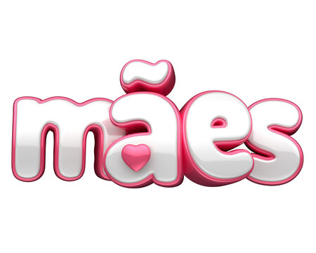 Feliz dia das m&atilde;es no brasil com letras de renderizao em 3d