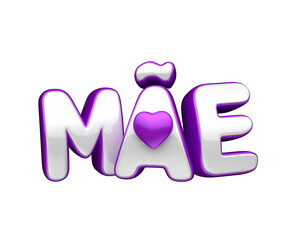 Feliz dia das mães no brasil com letras de renderizao em 3d