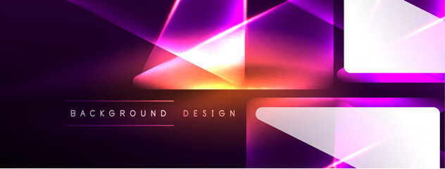 Vibrant Geometric Neon Shiny Line Background. A Bold and Stunning Display of Shapes, Lines, Colors, and Glow, Perfect for Futuristic Modern Designs, Hi-tech Presentations, Technology Web Pages