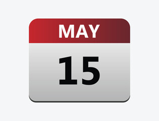 May 15th calendar icon vector. Concept of schedule. business and tasks. vector illustrator.