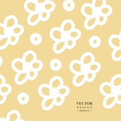 Hand-painted flowers, yellow color, cute style.