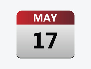 May 17th calendar icon vector. Concept of schedule. business and tasks. vector illustrator.